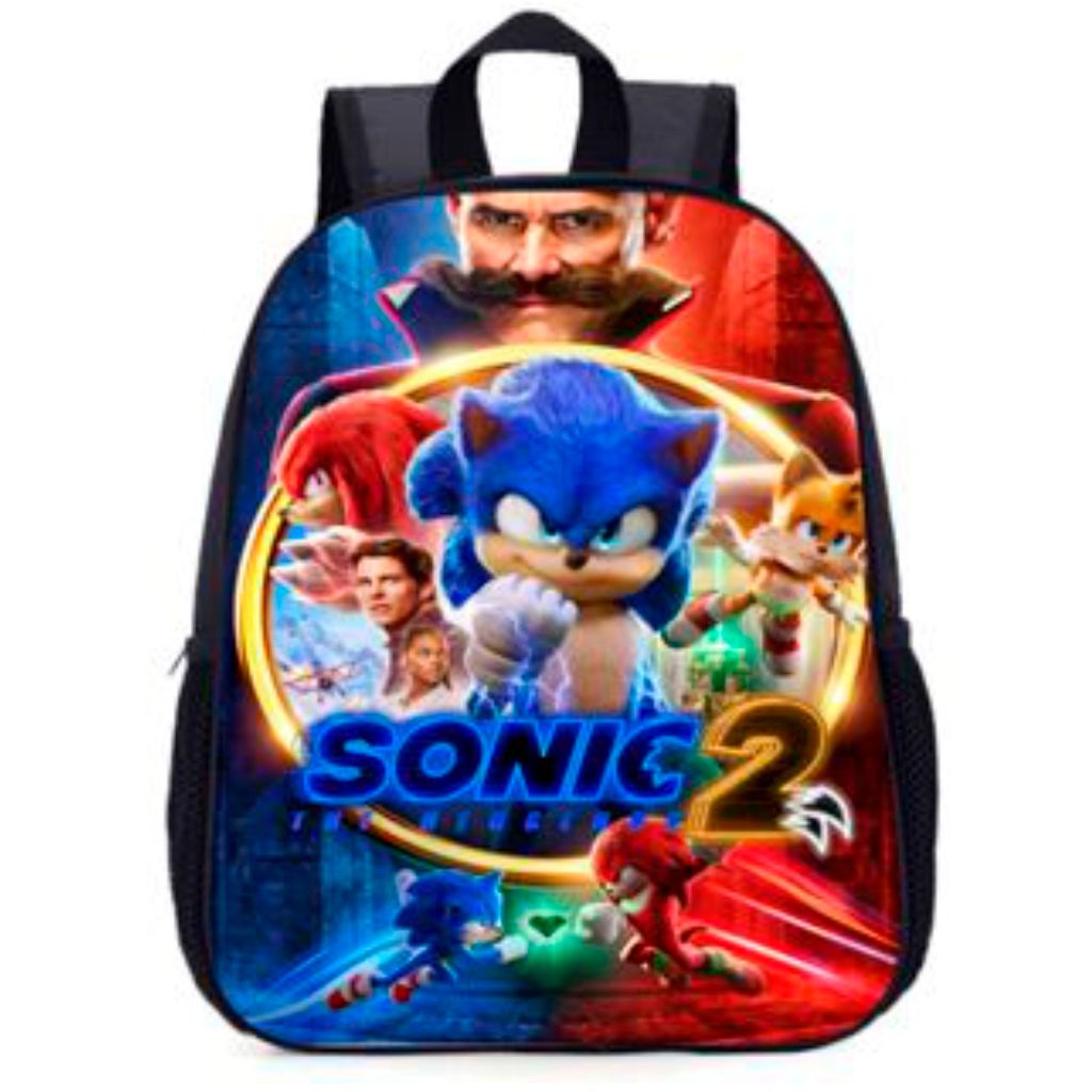 Mochila Sonic Jogos Filme para viagens, bolsa escolar para meninos