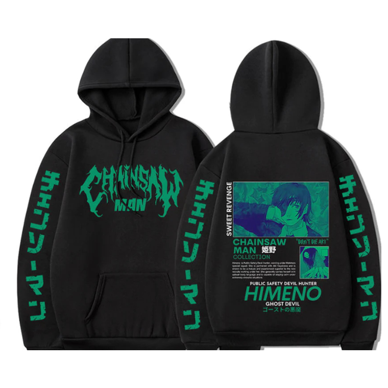 Blusa de Frio Himeno Chainsaw Man Inverno Moletom Canguru Anime
