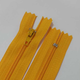 Zíper Nylon Comum 30cm Amarelo Ouro - 10 Unidades
