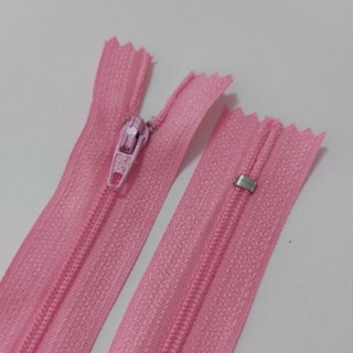 Zíper Nylon Comum 15cm Rosa Chiclete -10 Unidades