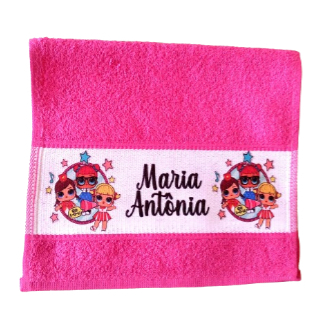 Kit 5 toalha de boca Toalhinha personalizada com nome e tema bebê infantil escolar lancheira