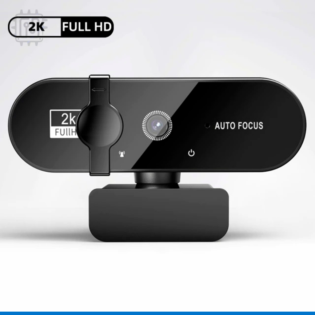 Webcam 2K Usb Com o Microfone Autofoco Para Computador Notebook Live Gaming
