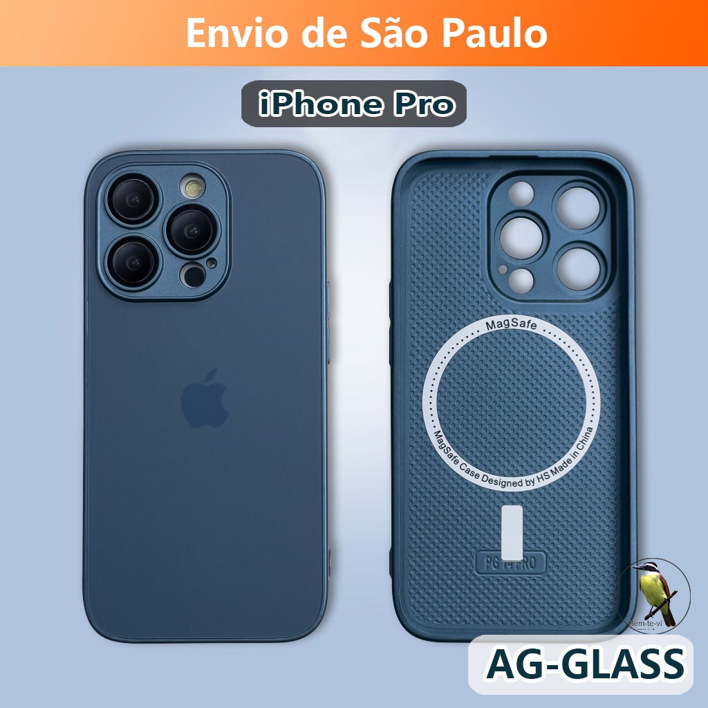 -Bemtevi-Capa AG-Glass para iPhone Pro com Película anti espião De Vidro Fosco Capinha iPhone 15 Pro Max 12 Pro Max 14 13 pro max 12 pro capinha navy blue Azul