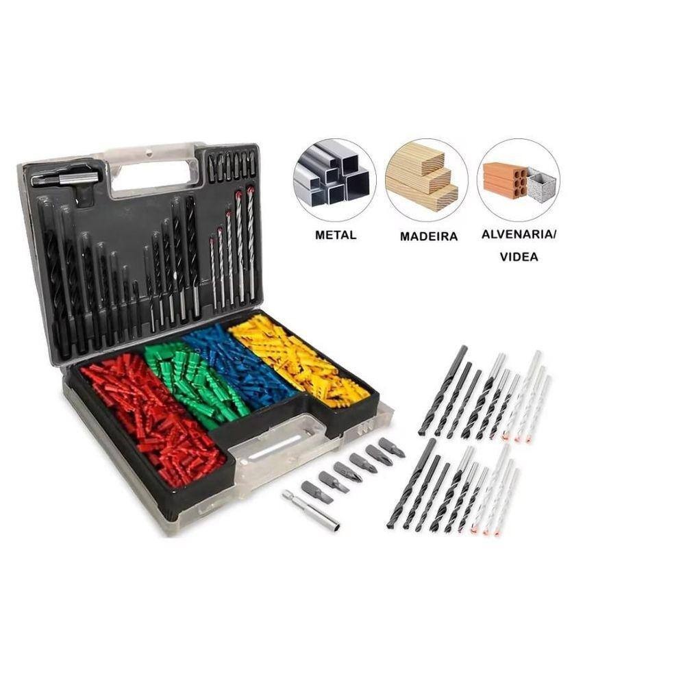 Jogo De Brocas Bits e Buchas Com 300 Peças