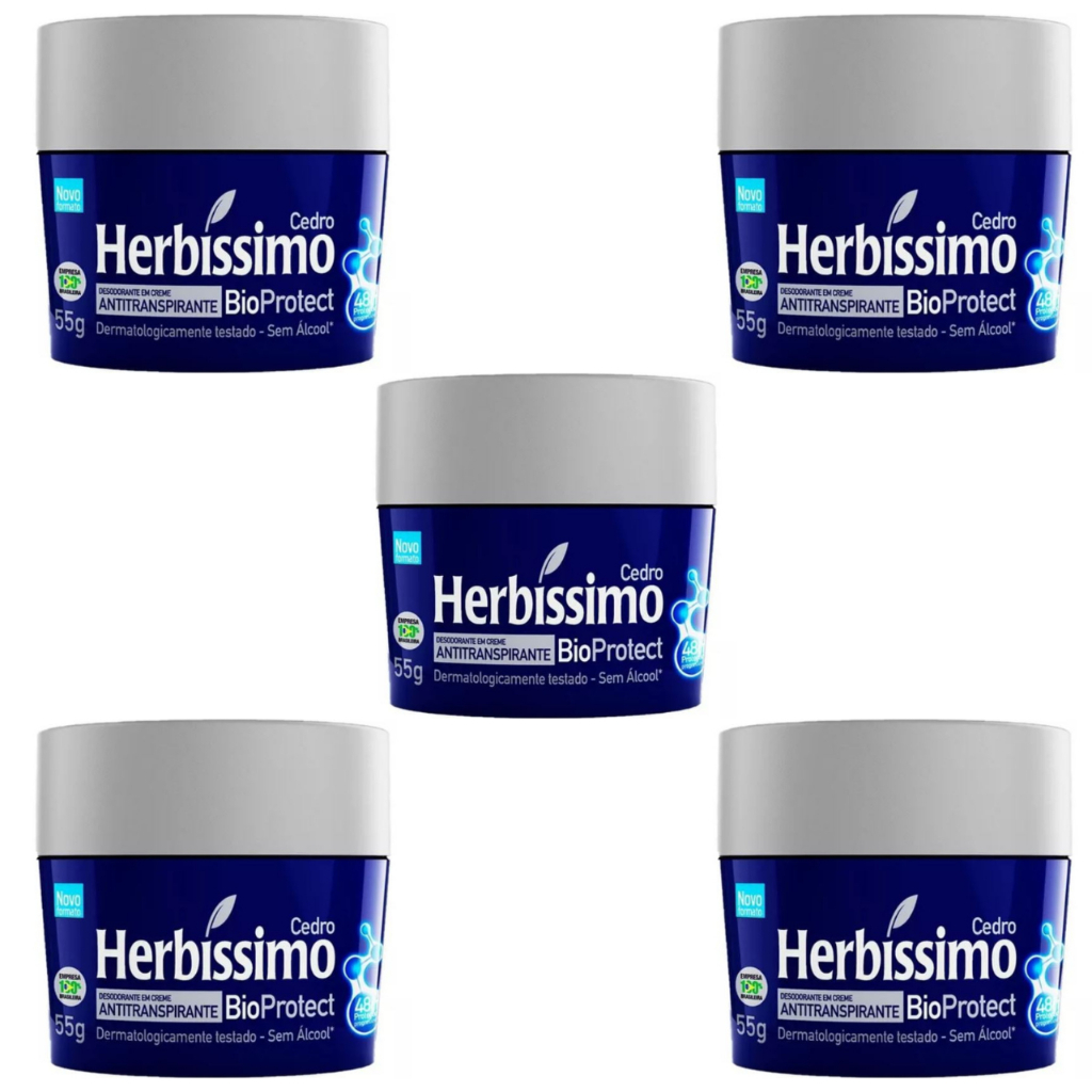 Desodorante Herbíssimo Creme Antitranspirante Bioprotect Cedro Kit com ...