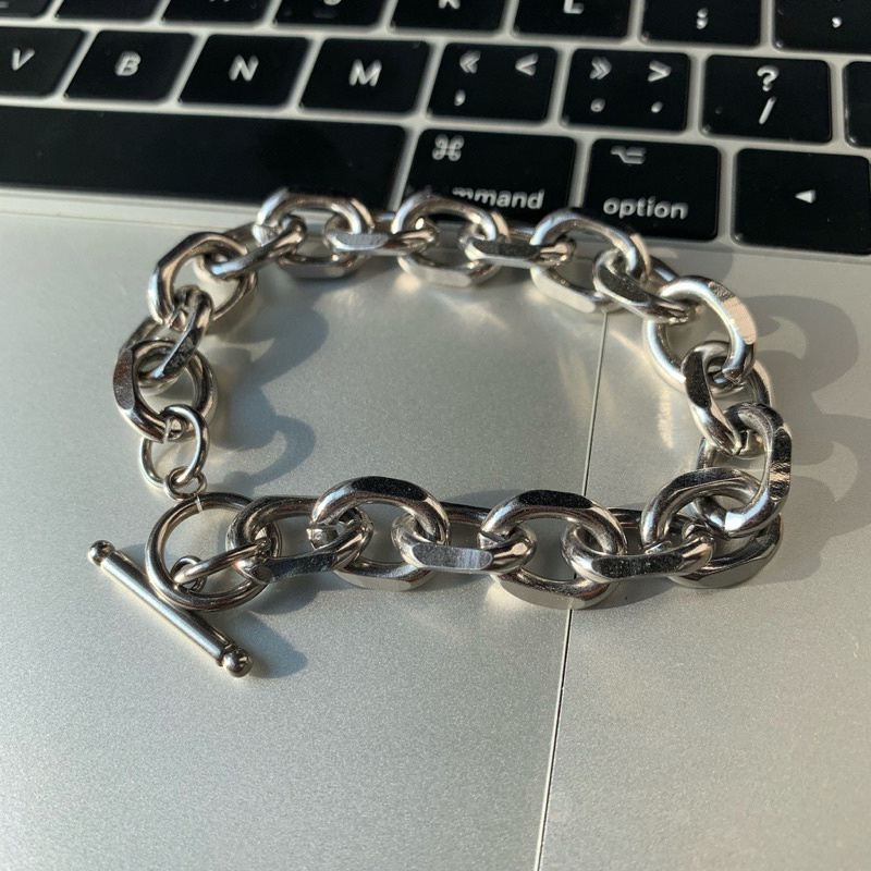 Pulseira Masculina de Aço Inox Legítimo Grossa