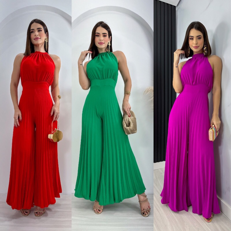 Macacão Longo Festa Social Elegante | Shopee Brasil