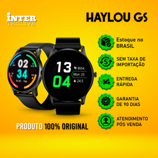Relógio Inteligénte Smartwatch Haylou Gs Bluetooth 5.0 Tela 1.28" Original Com NF