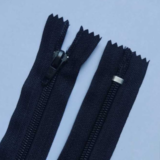 Zíper 18cm Nylon Preto # 5 Grosso - 10 Unidades