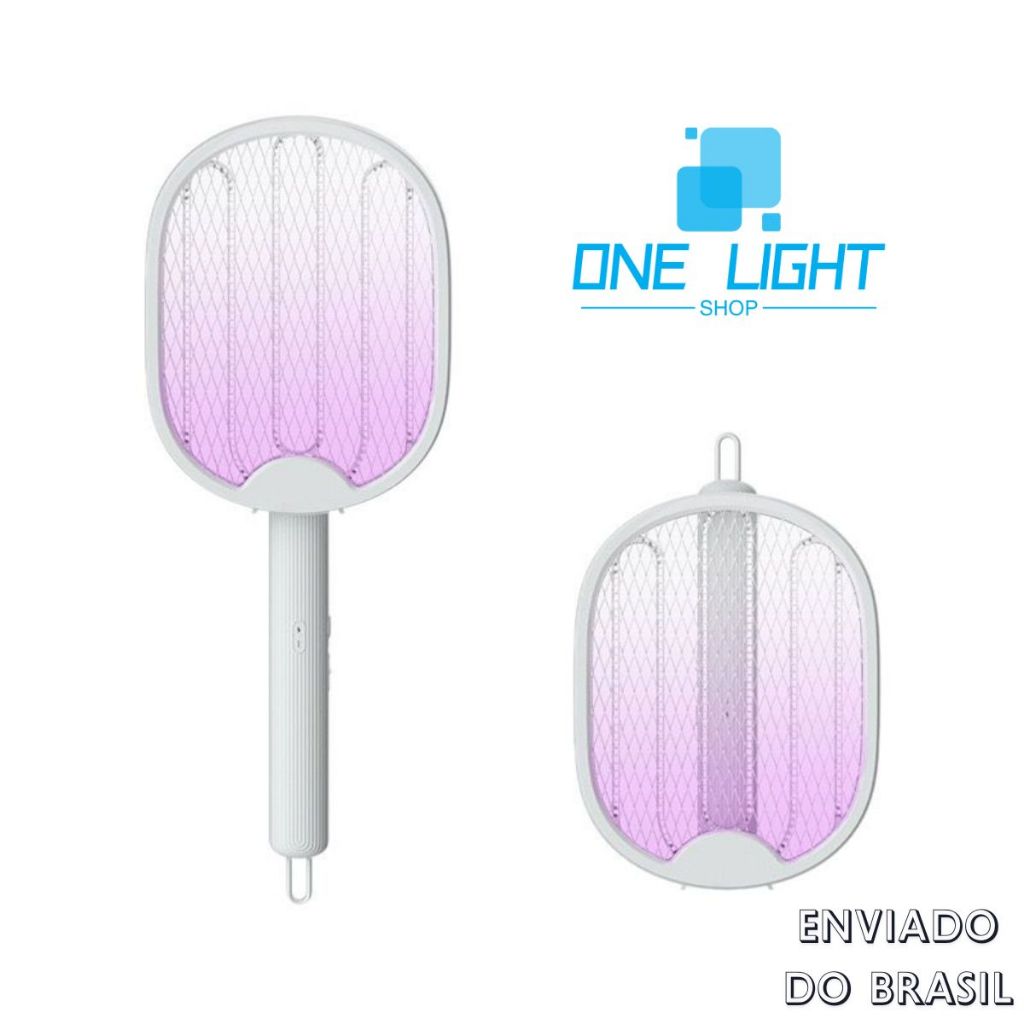 Raquete Elétrica Dobrável Mata-Mosquitos USB Recarregável 2 Em 1 Lâmpada Mosquito Com Luz UV Moscas Lançamento 2023