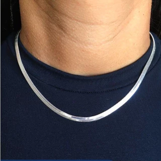 Colar Prata 45cm Cobra Corrente Masculino E Mulheres Casal Jóias Corrente