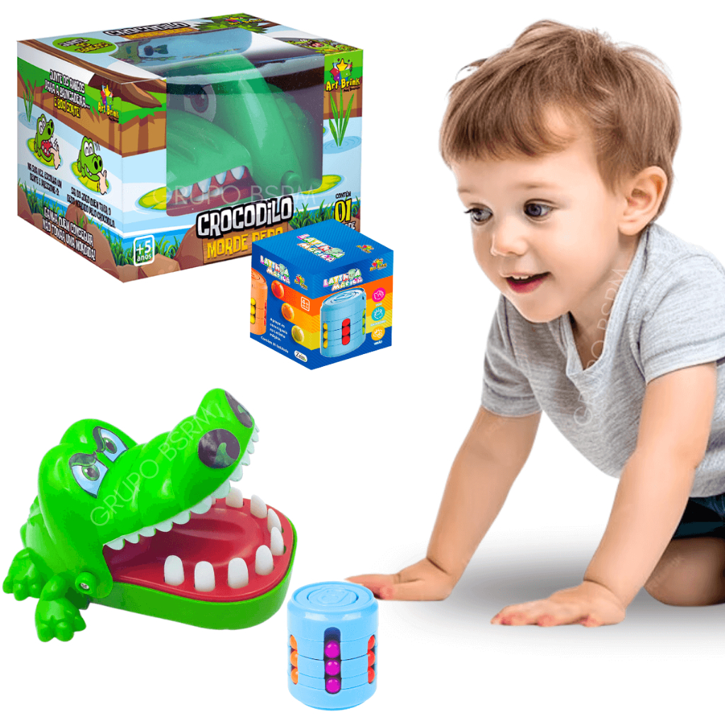 Kit Crocodilo Morde Dedo Brinquedo Criança 3 anos Infantil Jacare ...