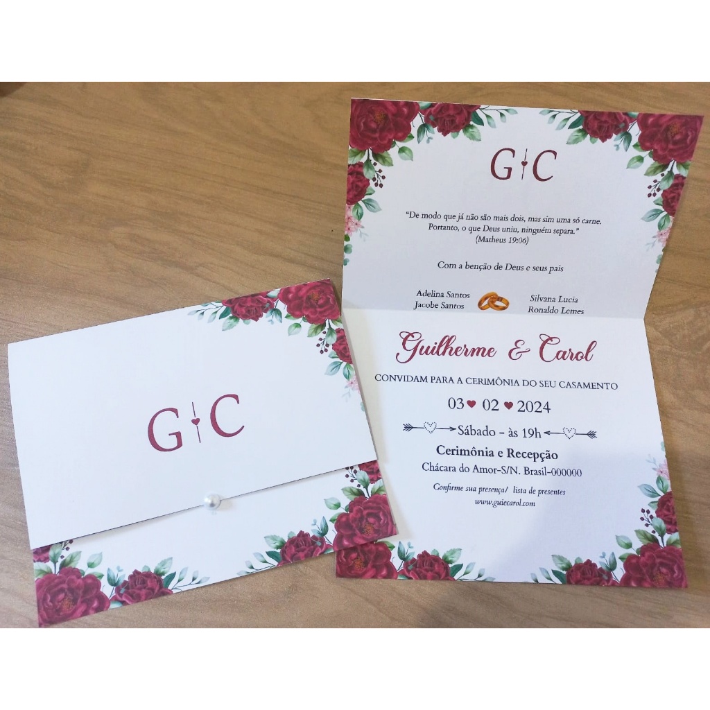 20 Convite de casamento personalizado