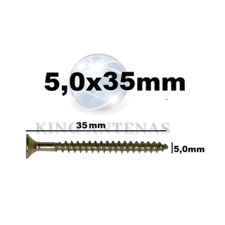 Kit 50 Peças Parafuso 5,0x35 para Madeira Chipboard Cabeça Chata Philips - New Fix
