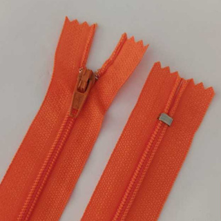 Zíper Nylon Comum 30cm Laranja