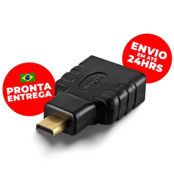 Adaptador Conector Micro Hdmi Macho x Fêmea Conversor De Aúdio e Vídeo