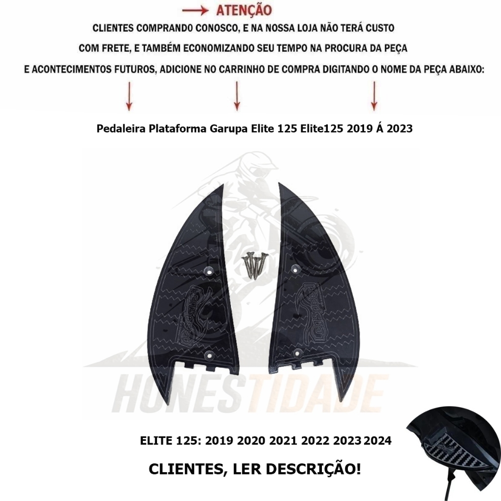 Pedaleira Plataforma Garupa Elite 125 Elite125 2019 Á 2024