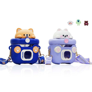 550ml kawaii urso chaleira palha copo de água verão grande capacidade plástico palha beber,garrafa de água com alça