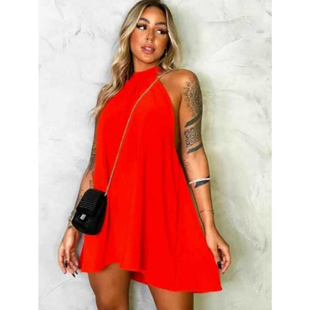 Vestido Soltinho Bata Frente Unica Decote Costas Nua Lançamento Verão ...