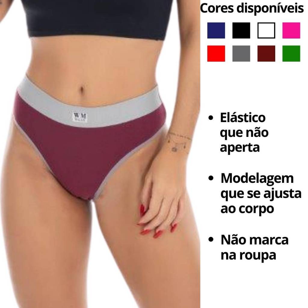 Calcinha Conforto Algodão alta durabilidade não marca a roupa