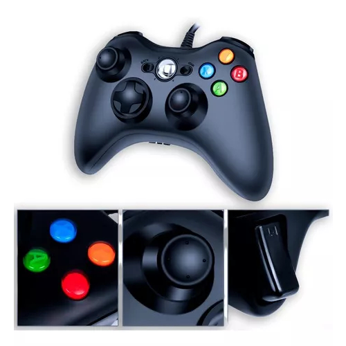 Controle Video Game Xbox 360 Pc Com Fio Joystick Manete