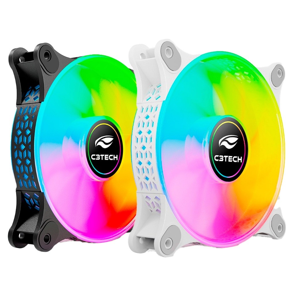 Cooler Fan Gamer Ventoinha 120mm Led Rgb C3tech Molex 4 Pino
