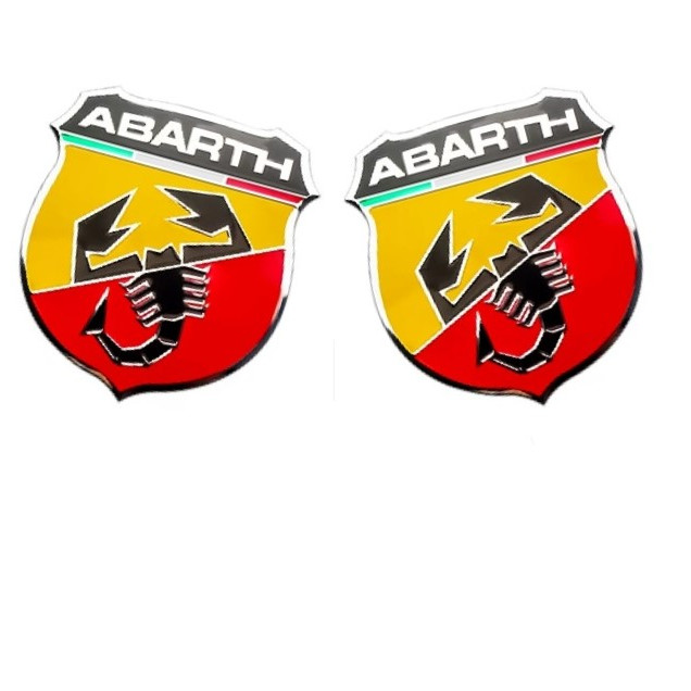 2u Emblema Adesivo Bandeira Abarth Fiat 500 Aluminio Colante