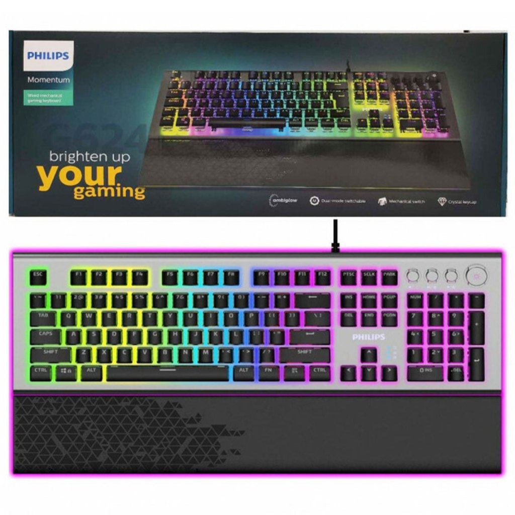 Teclado Mecânico RGB Com Fio - Philips Monumentum - SPK8624