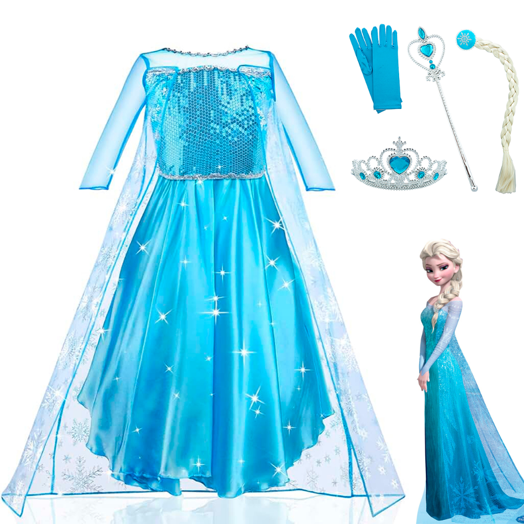 Fantasia elsa sale frozen infantil