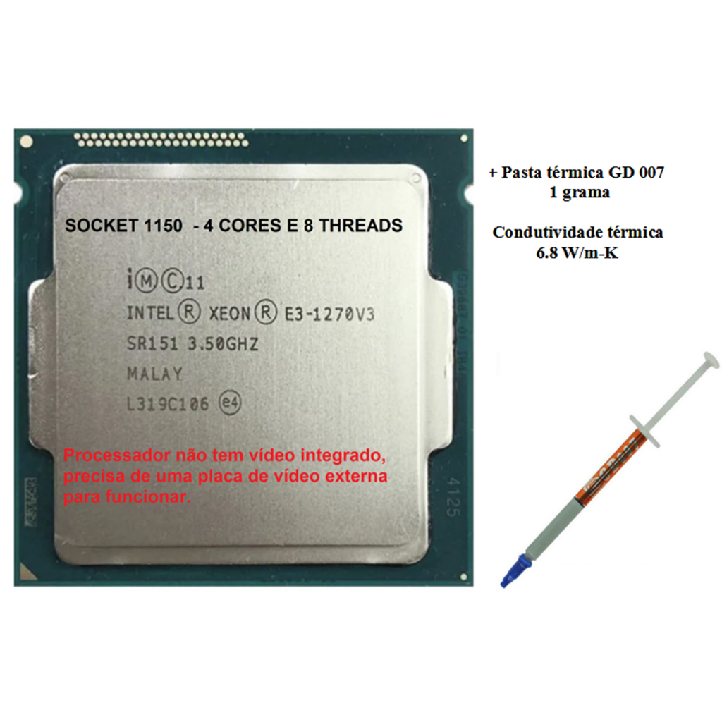Intel Xeon E3-1270 V3 CPU | 3.50GHz 4-Core LGA1150 | SR151 Refurbished