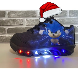 Tênis Infantil LED SONIC de Menino Com Led Luzinha Personagem tenis com luzes coloridas