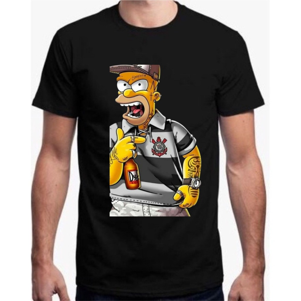 CAMISETA SIMPSON HOMER CORINTHIANS 100% ALGODÃO ENVIO IMEDIATO