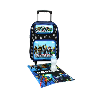 Mochila Escolar Roblox Infantil Tam G Com Rodas