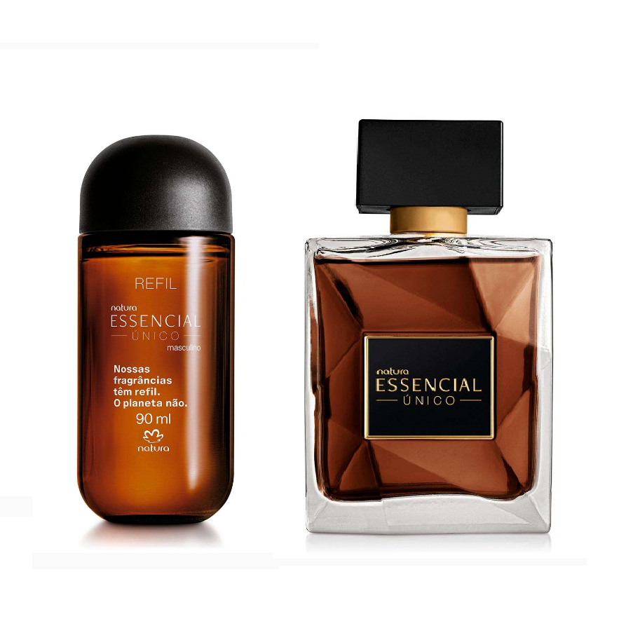 Kit Perfume Essencial Unico Masculino com Refil 90ml, Natura Cosméticos, Produto Original, Lacrado