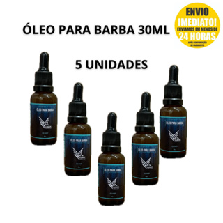 05 Unidades Óleo Para Barba 30ml Hawk Possui Hidratantes e Fortalece Os Fios