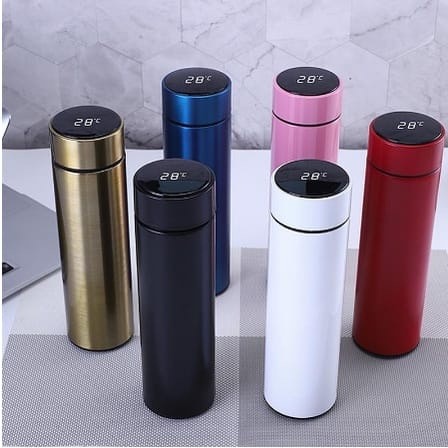 Garrafa Térmica Em Aço Inox Com Termômetro Digital 500ml Led