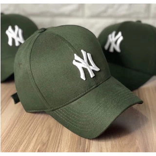 Boné New York Verde Militar Logo Branco monocromático Feminino/Masculino Altissima Qualidade unissex
