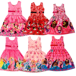 Novos Vestidos infantis Temáticos Melhor Preço para Crianças Envio Imediato Promoção