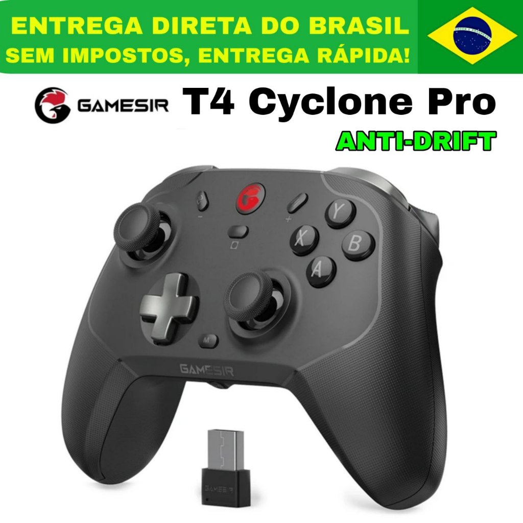 CONTROLE GAMESIR T4 Cyclone Pro SEM FIO, Bluetooth PC, Nintendo Switch, Celular, Produto Licenciado Original