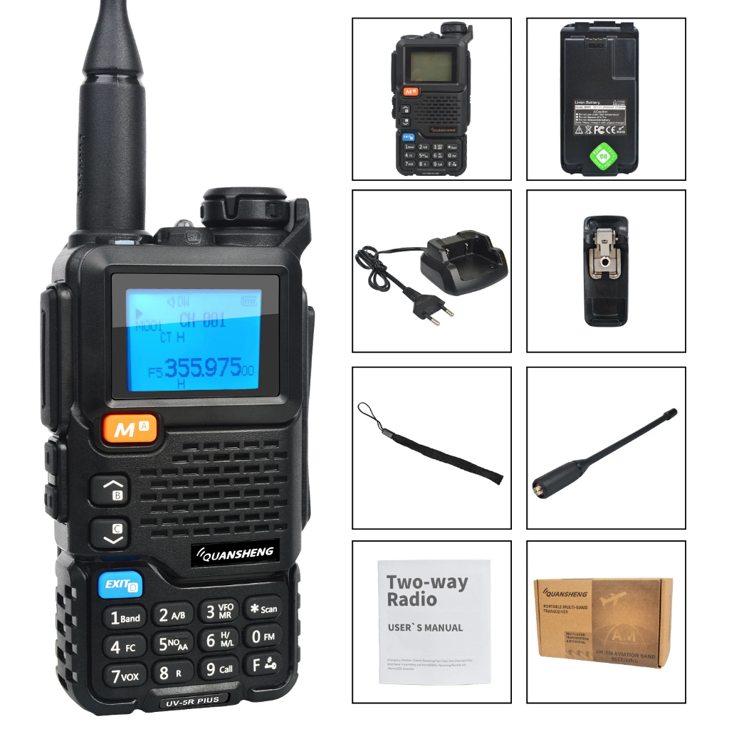 Radio HT quansheng Uv 5R Plus Vhf/uhf Am/fm Aviação Naval Maritimo ...
