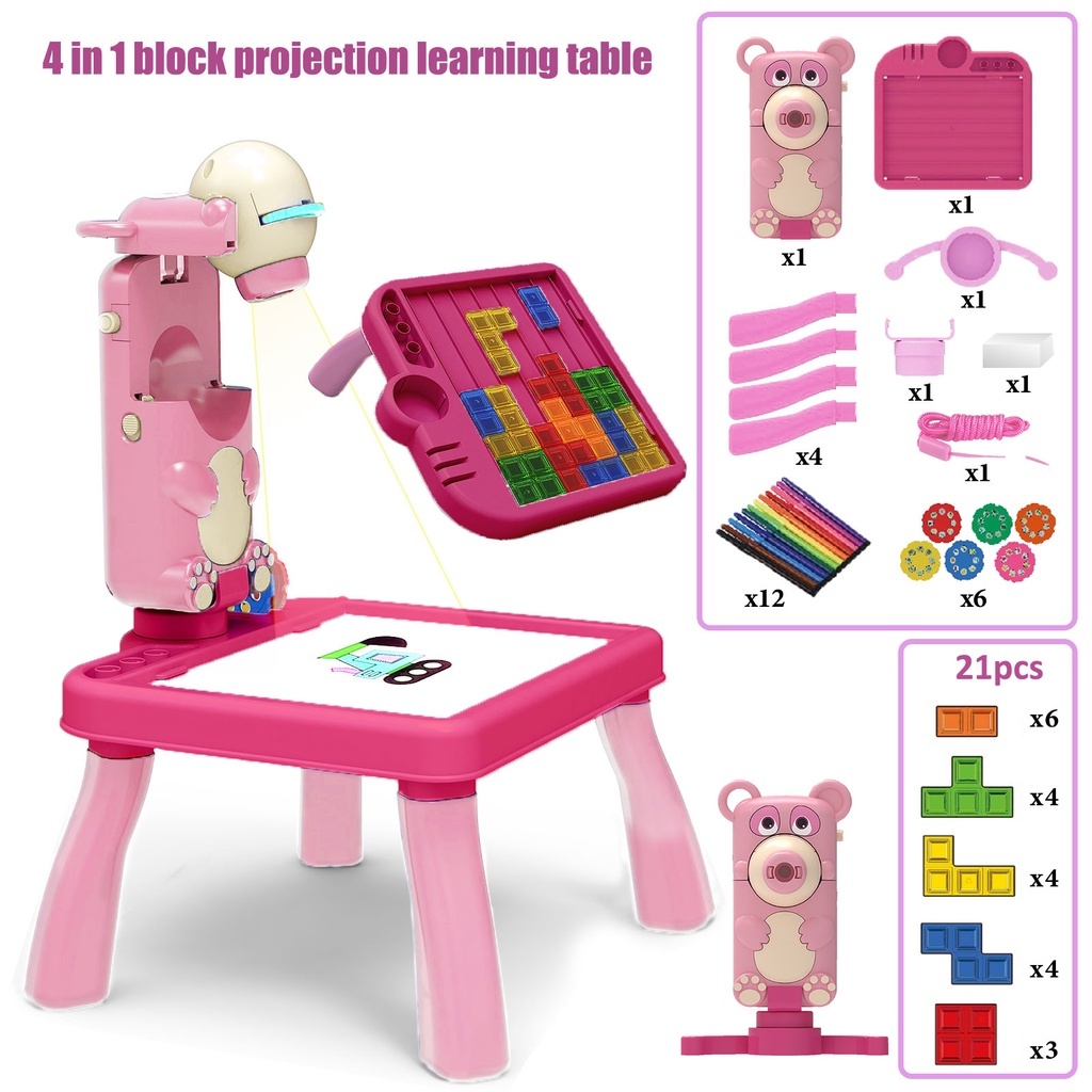 Projetor de brinquedos infantil menina de desenho brinquedos educativos  para crianças Mesa de pintura Mesa multifuncional Escrita Artes Crafts  Projeção educacional brinquedos menino de desenho de máquina jogos educativ  - AliExpress