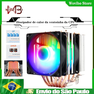 Wovibo 6 Heat pipes 4PIN RGB PWM Silencioso Cooler Radiator 150W Para Intel LGA 1150 1151 1155 1200 1366 2011 X79 X99 AM3 AM4 Ventilador