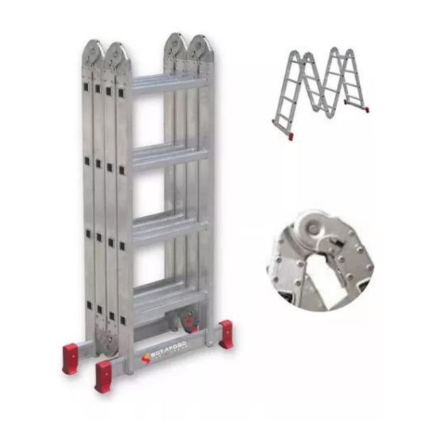 Escada Alumínio Articulada 4x4 Multifuncional 16 Degraus