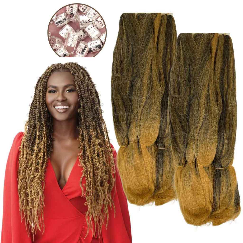 Kit 2 cabelos Jumbos 400g Kanekalon P/ Trança Box braids Dreads ...