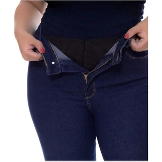 Calça Jeans com Cinta Modeladora Compressora-Tamanho até o Plus Size 38 ao 56