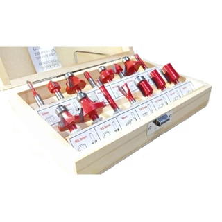 Jogo Kit Fresas Tupia 6mm Madeira 15 Peças + Estojo