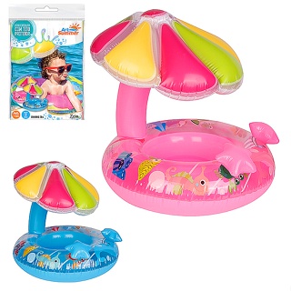 Boia Inflável Com Teto Protetor Solar Infantil Piscina