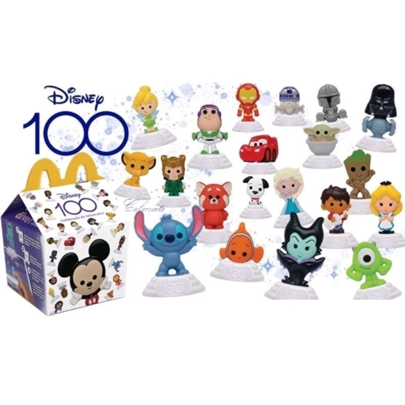 Bonecos 100 anos Disney do Mc Donalds