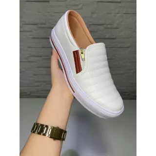 Tênis Sapatênis Sapatilha Feminino Slip On Casual Com Zíper Confortável Envio Imediato