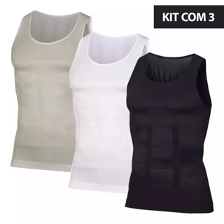 Kit 3 Cintas Modeladoras Postural Masculina Compressão Bodyshaper